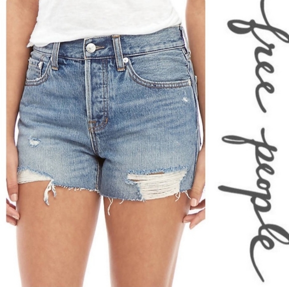 FREE PEOPLE SOFIA SHORT IN WASHED DINEM WAVE - Picture 6 of 6